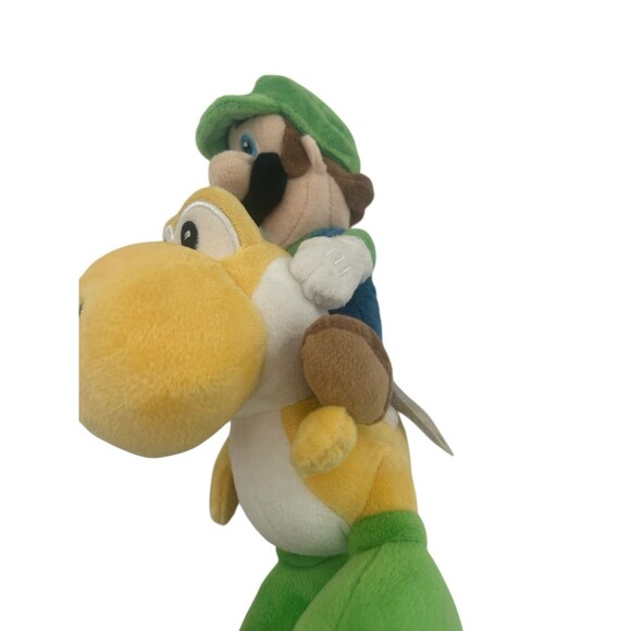 Luigi Riding Yoshi Stuffed Plush 8” Sanei Little Buddy Fast Shipping - Picture 9 of 11